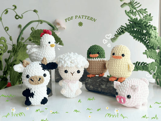 Combo 6in1 Adorable Farm No Sew Crochet Pattern